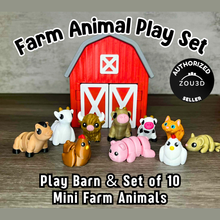 Load image into Gallery viewer, Farm Friends Barn Set (10 Mini Animals + Barn)