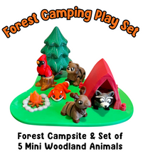 Load image into Gallery viewer, Camping Play Set (5 Mini Animals + Camp Site)