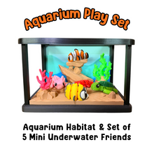 Load image into Gallery viewer, Aquarium Habitat Play Set (5 Mini Sea Animals + Habitat)