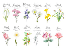 Load image into Gallery viewer, Personalized Birth Month Flower With Names T-Shirt or Hoodie, Mother's Day Gift