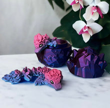 Load image into Gallery viewer, 3D Printed Mini Orchid Dragon Tadling, Optional Dragon Egg
