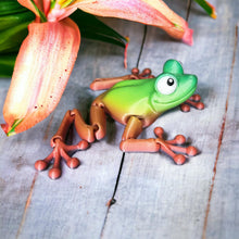 Load image into Gallery viewer, 3D Printed Flexi Frog - Purple, Pink, and Green Rainbow - Ready To Ship