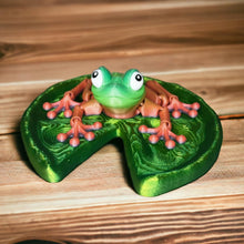 Load image into Gallery viewer, 3D Printed Metallic Green Lily Pad for Frog (Frog Not Included) - Ready to Ship
