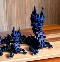 Load image into Gallery viewer, 3D Printed EXTRA LARGE Imperial Dragon - PURPLE/BLACK/BLUE