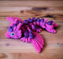 Load image into Gallery viewer, 3D Printed Heart Winged Dragon - PINK/PURPLE