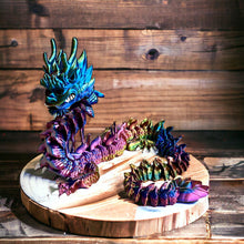 Load image into Gallery viewer, 3D Printed Imperial Dragon - METALLIC RAINBOW TRICOLOR