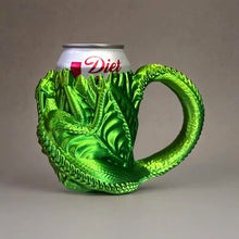 Load image into Gallery viewer, 3D Printed Dragon Can Holder With Handle, Plastic Pop Can Koozie