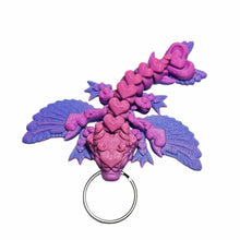 Load image into Gallery viewer, 3D Printed Heart Dragon Keychain