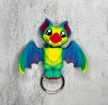 Load image into Gallery viewer, 3D Printed Rainbow Bat Keychain