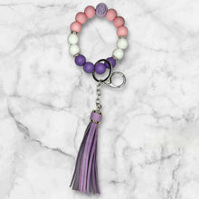 Load image into Gallery viewer, Pink and Lavender Silicone Beaded Wristlet