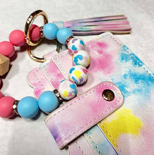 Load image into Gallery viewer, Pastel Mini Wallet with Silicone Beaded Wristlet - Faux Leather