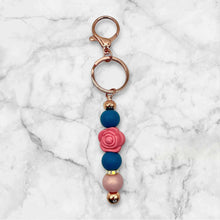 Load image into Gallery viewer, Elegant Rose Beaded Keychain