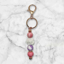 Load image into Gallery viewer, Elegant Rose Beaded Keychain