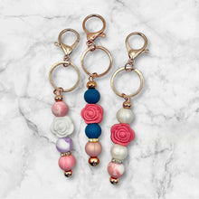 Load image into Gallery viewer, Elegant Rose Beaded Keychain