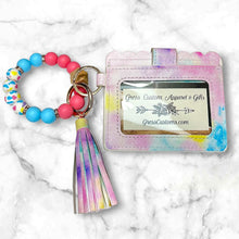 Load image into Gallery viewer, Pastel Mini Wallet with Silicone Beaded Wristlet - Faux Leather