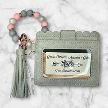 Load image into Gallery viewer, Grey Mini Wallet with Silicone Beaded Wristlet - Faux Leather