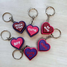Load image into Gallery viewer, 3D Printed Heart Clicker Keychain Fidget - Fun and Adorable Sensory Toy