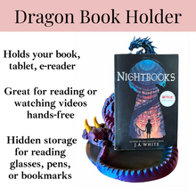 Load image into Gallery viewer, 3D Printed Dragon Book Holder – Decorative Stand for Books, Tablets, and E-Readers