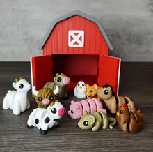 Load image into Gallery viewer, Farm Friends Barn Set (10 Mini Animals + Barn)