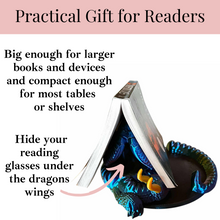 Load image into Gallery viewer, 3D Printed Dragon Book Holder – Decorative Stand for Books, Tablets, and E-Readers