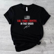 Load image into Gallery viewer, God Family Country T-Shirt, Charlie Kirk Design