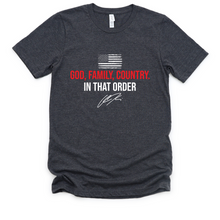 Load image into Gallery viewer, God Family Country T-Shirt, Charlie Kirk Design