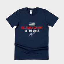 Load image into Gallery viewer, God Family Country T-Shirt, Charlie Kirk Design