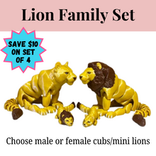 Load image into Gallery viewer, 3D Printed Lion Family