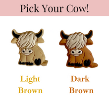 Load image into Gallery viewer, Highland Cow with Cowboy Hat Keychain