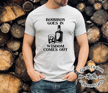 Load image into Gallery viewer, Bourbon Goes in Wisdom Comes Out T-Shirt Or Hoodie