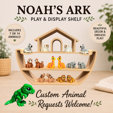 Load image into Gallery viewer, Play & Display Noah's Ark - Montessori Animal Toy Storage & Nursery Decor - Optional Mini Animal Set