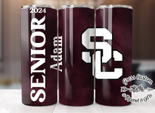 Load image into Gallery viewer, Custom Senior Sublimation Tumbler, 20 oz. Skinny Tumbler or Water Bottle