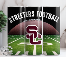 Load image into Gallery viewer, Streeters Football Sublimation Tumbler, 20 oz. Skinny Tumbler or Water Bottle