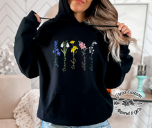 Load image into Gallery viewer, Personalized Birth Month Flower With Names T-Shirt or Hoodie, Mother's Day Gift