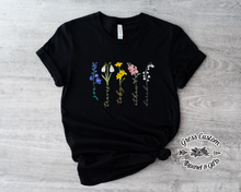 Load image into Gallery viewer, Personalized Birth Month Flower With Names T-Shirt or Hoodie, Mother's Day Gift