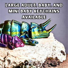 Load image into Gallery viewer, 3D Printed Metallic Rainbow Horned Chameleon