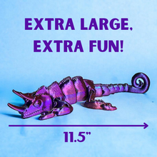 Load image into Gallery viewer, 3D Printed Metallic Rainbow Horned Chameleon