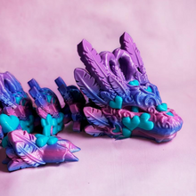 Load image into Gallery viewer, 3D Printed Large Heart Dragon - PINK/PURPLE/TEAL