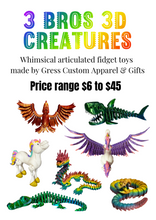 Load image into Gallery viewer, Multi Color 3D Printed Crystal Dragon - Custom Colors Available!