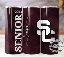 Load image into Gallery viewer, Custom Senior Sublimation Tumbler, 20 oz. Skinny Tumbler or Water Bottle