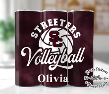 Load image into Gallery viewer, Streeters Volleyball Sublimation Tumbler, Add Name and Number For Free 20 oz. Skinny Tumbler