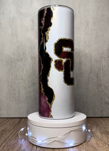 Load image into Gallery viewer, SC Mainstreeters Agate Marble Faux Glitter Sublimation Tumbler, 20 oz. Skinny Tumbler