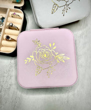Load image into Gallery viewer, Personalized Travel Jewelry Box With Zipper, Faux Leather