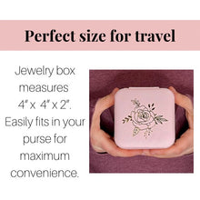 Load image into Gallery viewer, Personalized Travel Jewelry Box With Zipper, Faux Leather