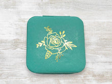 Load image into Gallery viewer, Personalized Travel Jewelry Box With Zipper, Faux Leather