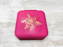 Load image into Gallery viewer, Personalized Travel Jewelry Box With Zipper, Faux Leather