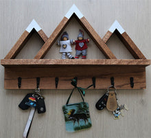 Load image into Gallery viewer, Mountain Coat Rack with Shelf, Key Rack, Wedding Gift, Housewarming Gift