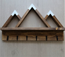 Load image into Gallery viewer, Mountain Coat Rack with Shelf, Key Rack, Wedding Gift, Housewarming Gift