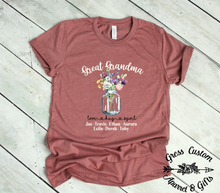 Load image into Gallery viewer, Personalized Great Grandma Floral T-Shirt, Change to Grandma or Any Name! Mother's Day Gift