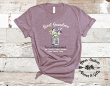 Load image into Gallery viewer, Personalized Great Grandma Floral T-Shirt, Change to Grandma or Any Name! Mother's Day Gift